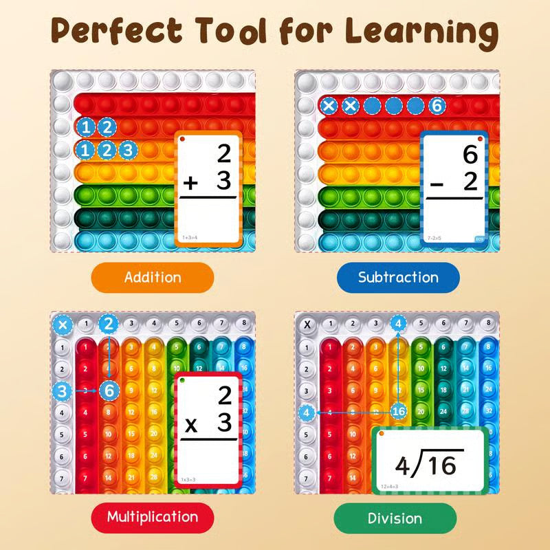 Math Flash Cards Pop Fidget Learning Set